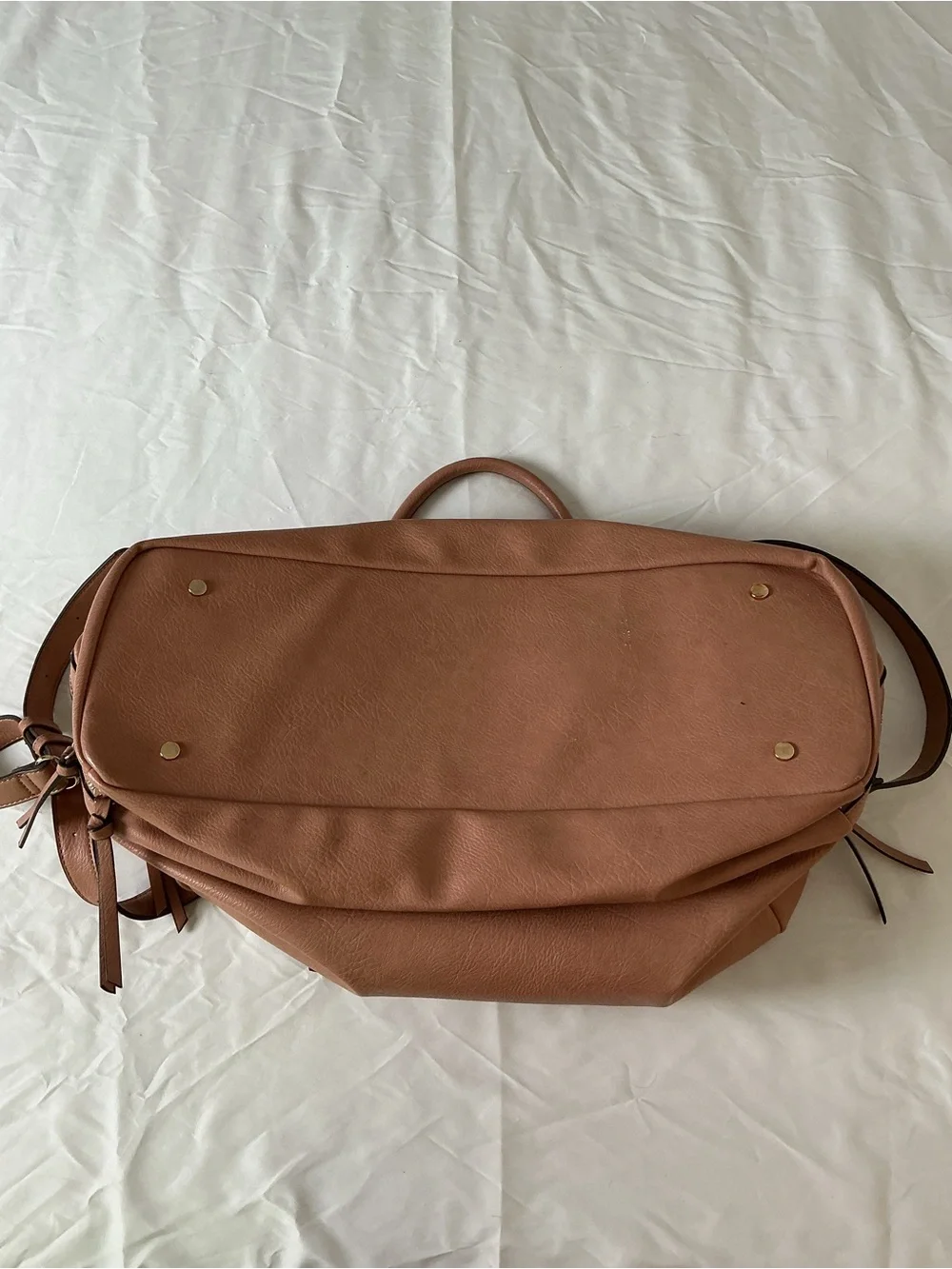 Sole Society Blush Pink Vegan Pebbled Leather Weekender Duffle Bag